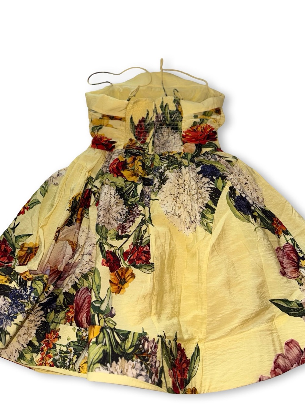 Maeve Pale Yellow Floral Spaghetti-Strap Mini Dress - Picture 4 of 4